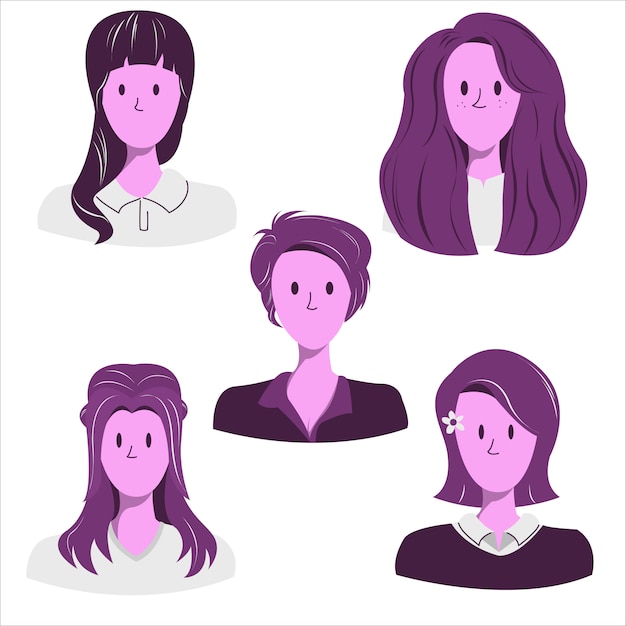 Collection De Femmes Coupe De Cheveux Tendance Illustration Coupe