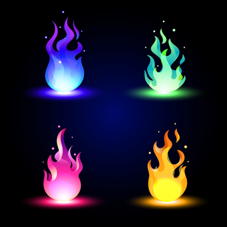 Collection de flammes magiques. Illustration de feu mystique