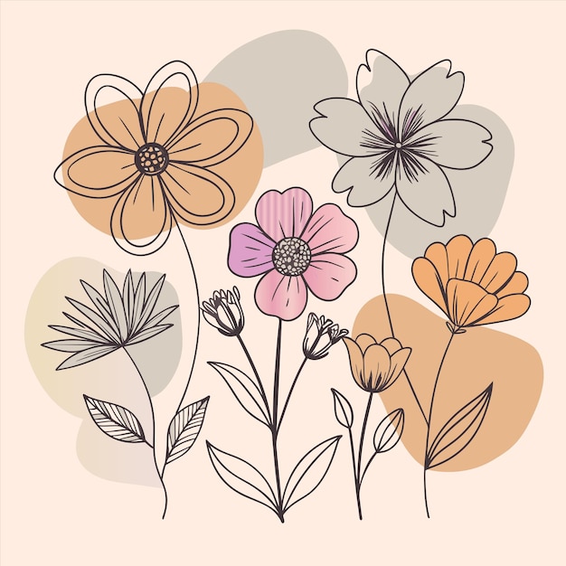 une collection de fleurs dont une avec l'autre dans le coin inférieur droit