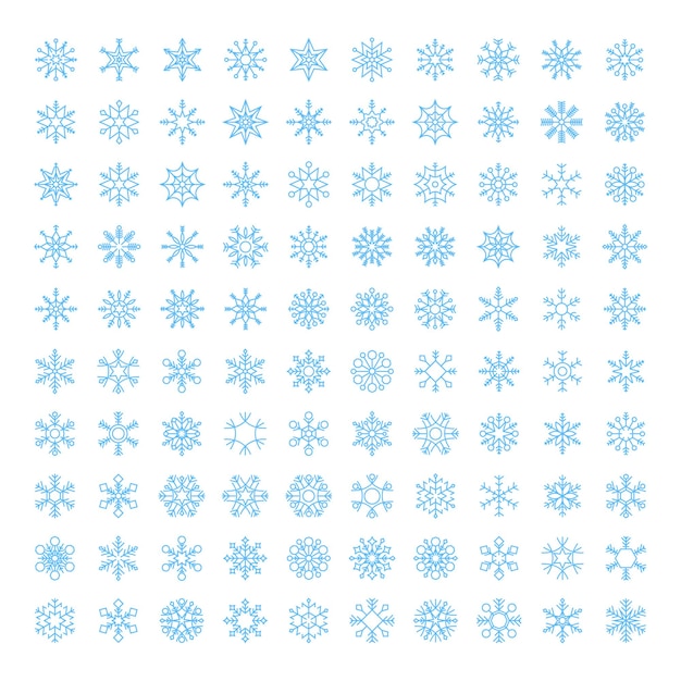 Collection de flocons de neige Des formes de flocon de neige Illustration vectorielle