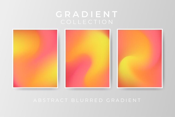 Vecteur collection de fond abstrait dégradé flou orange soleil