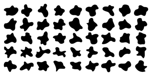 Collection de formes fluides noires