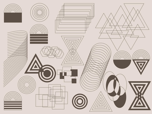 Collection de formes géométriques formant un design d'arrière-plan abstrait moderne