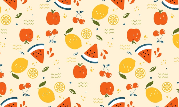 Collection De Fruits Dans Des Illustrations De Style Plat Dessinés à La Main