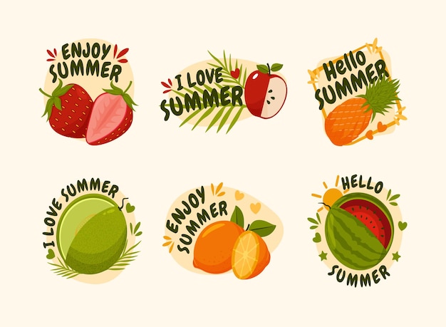 une collection de fruits qui disent été et été