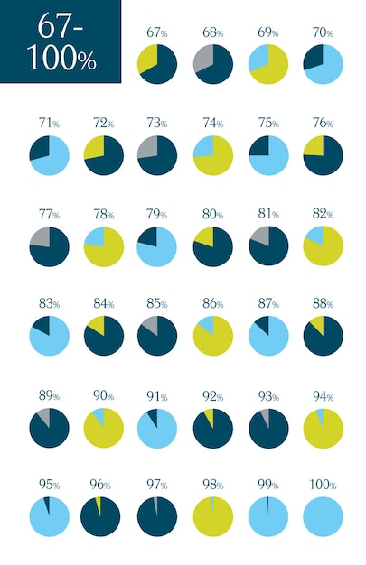 Collection De Graphiques De Cercle De Pourcentage Infographique.