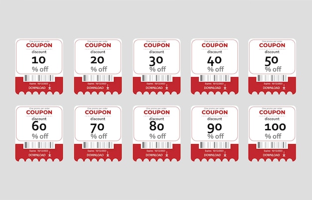 Collection Gratuite D'étiquettes De Vente De Coupons Créatifs Vectoriels