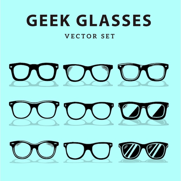 Vecteur collection gratuite de lunettes de geek vectoriel