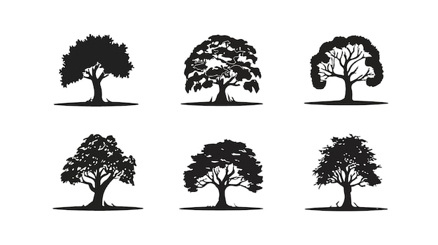 Collection gratuite de silhouettes d'arbres vectoriels