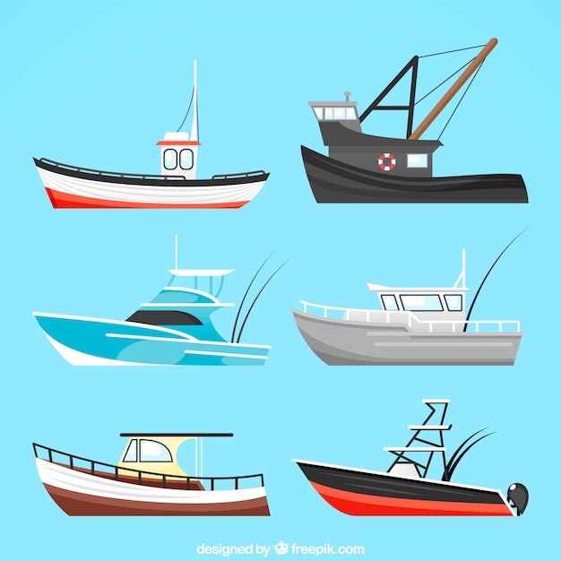 Vecteur collection de gros bateaux