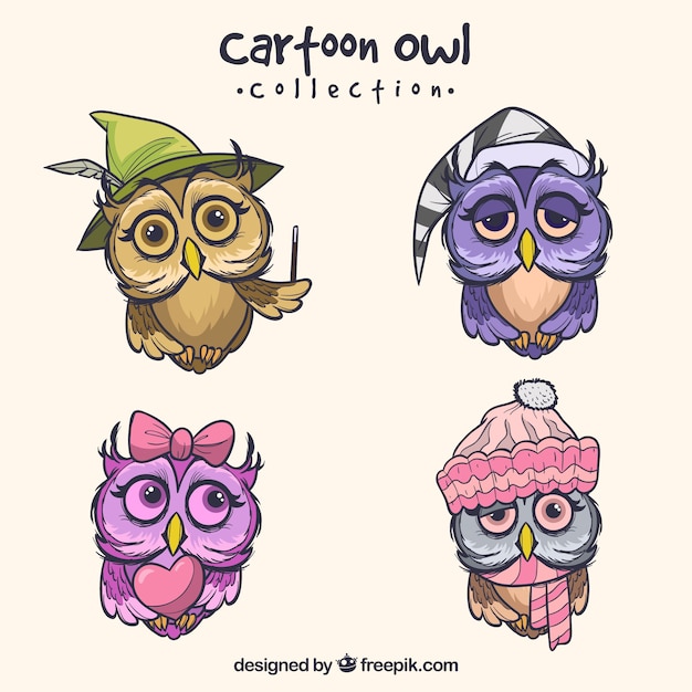 Collection De Hibou De Dessin Animé