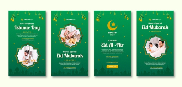 Collection D'histoires Instagram Dégradé Eid Al-fitr