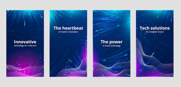 La collection d'histoires d'Instagram est basée sur la technologie futuriste Gradient.