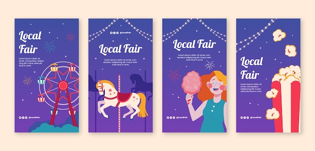 Collection d'histoires instagram flat fair