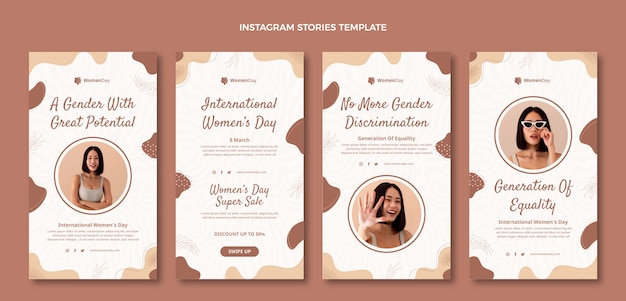 Collection d'histoires instagram de la journée internationale de la femme