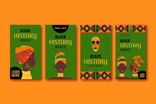 Collection d'histoires sur Instagram pour la célébration du mois de l'histoire noire