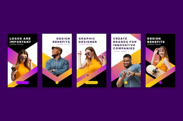 Collection d'histoires Instagram pour les entreprises innovantes