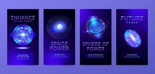 Une collection d'histoires d'Instagram sur la technologie futuriste réaliste