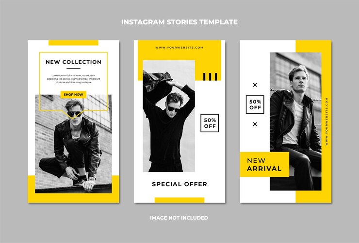 Vecteur collection d'histoires de vente de mode instagram