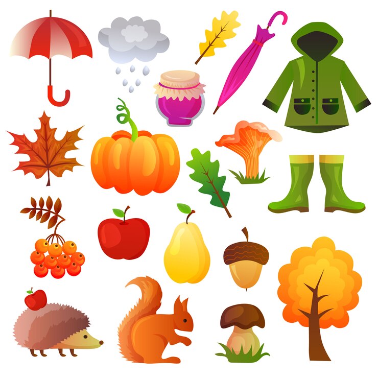 Collection d'icônes automne