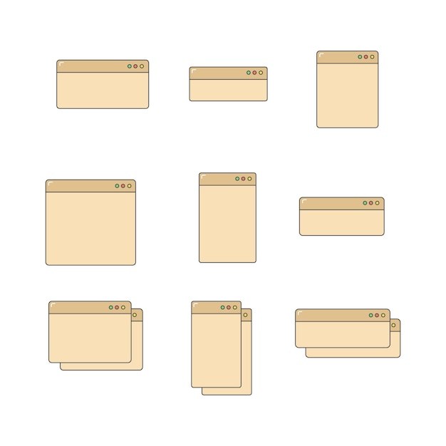Collection d'icônes de boîte de dialogue éléments de style plat illustration isolée de dessin animé