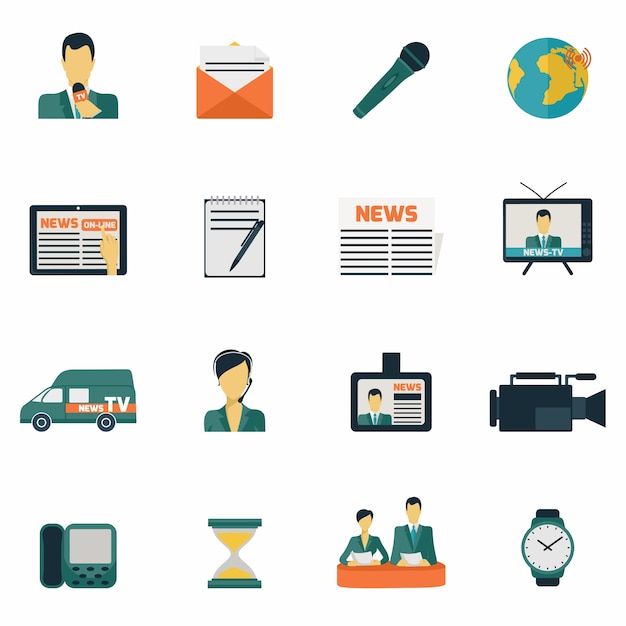 collection d&#39;icônes de journalisme