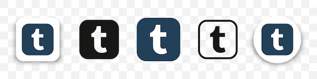 Vecteur collection d'icônes de logo tumblr dans un style différent sur un fond transparent
