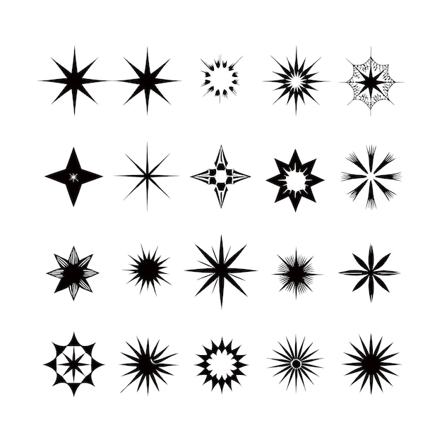 La collection d'icônes noires de Starburst sur le thème de Noël
