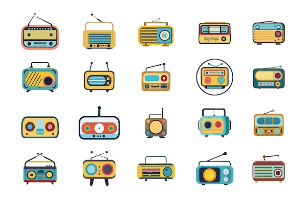 Collection d'icônes de radio
