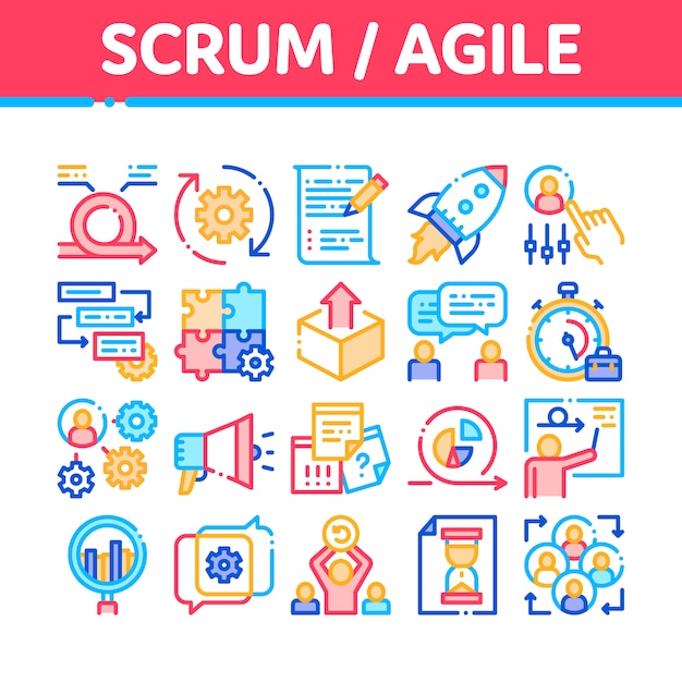 Collection D'icônes Scrum Agile