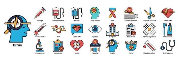 Une collection d'icônes et de symboles médicaux