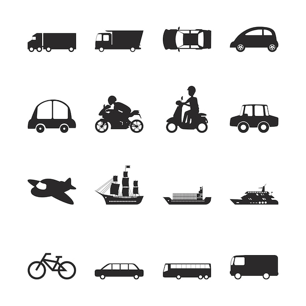 Collection d&#39;icônes de transport