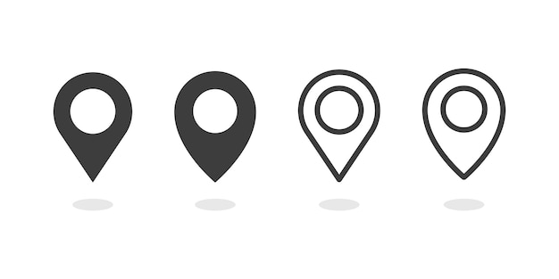 Vecteur collection d'icônes vectorielles de broche de carte ensemble de symboles de marqueur de navigation gps de pointeur de localisation