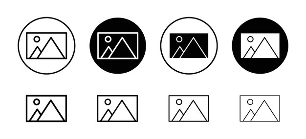 Collection d'icônes vectorielles d'images par défaut Icon de contour plat par défaut