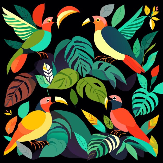 Vecteur collection d'iconographie d'oiseaux