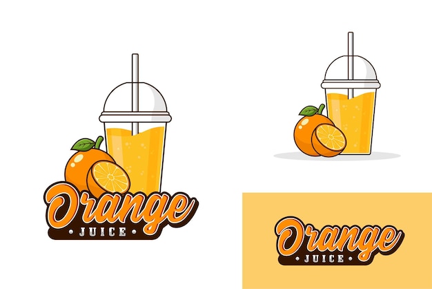 Collection D'illustration De Conception De Logo De Boisson De Jus D'orange