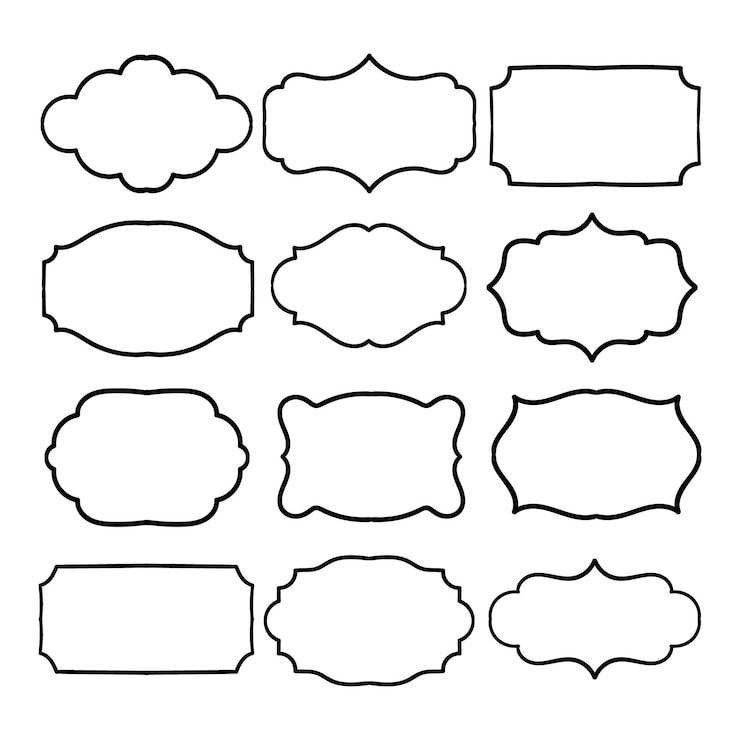Vecteur collection d'illustration de doodle de cadre d'ornement vintage