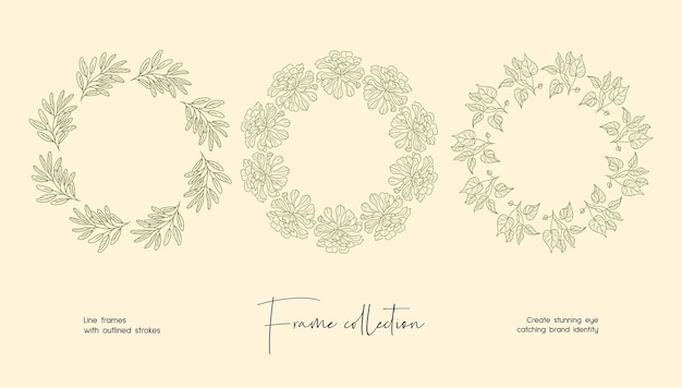 Collection d'illustrations d'art en ligne de cadres vectoriels décoratifs pour la marque ou le logo