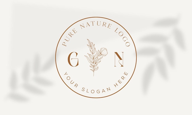 Vecteur collection d'illustrations de bundle de logo botanique floral dessinés à la main pour la beauté, naturel, bio premium