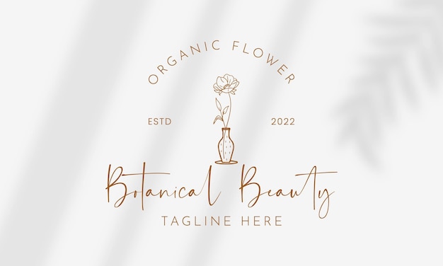 Collection D'illustrations De Bundle De Logo Botanique Floral Dessinés à La Main Pour La Beauté Naturelle Organique Premium