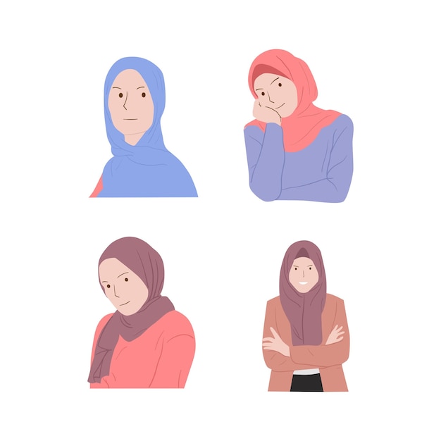 Collection d'illustrations de femmes hijab