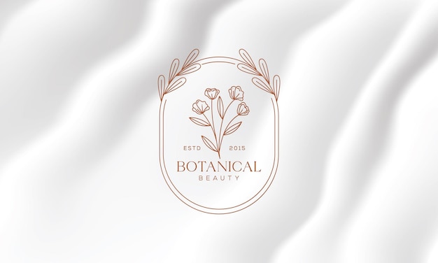 Collection D'illustrations De Logo Botanique Floral Dessiné à La Main De Vecteur Pour La Beauté Naturelle Organique