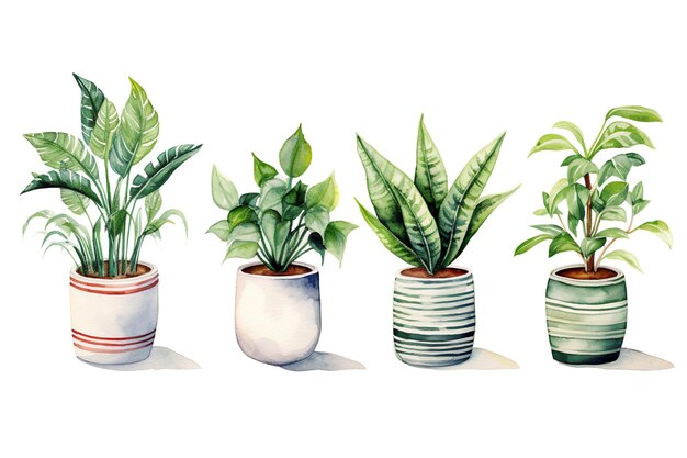 Collection d'illustrations de plantes en pot