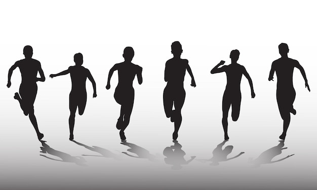 collection d'illustrations vectorielles de silhouettes de coureurs