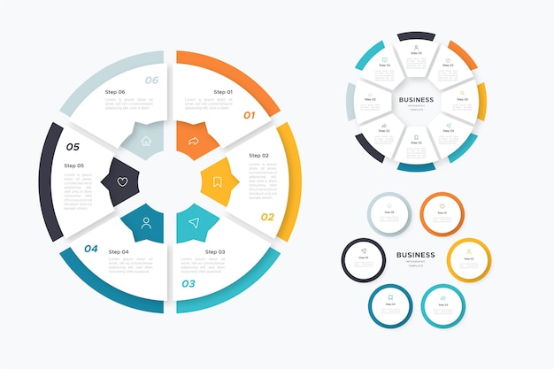 Vecteur collection d'infographie en anneau