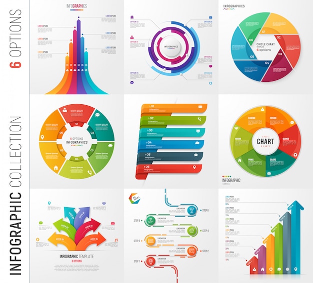 Vecteur collection d'infographie de modèles de vecteur d'options pour le présent