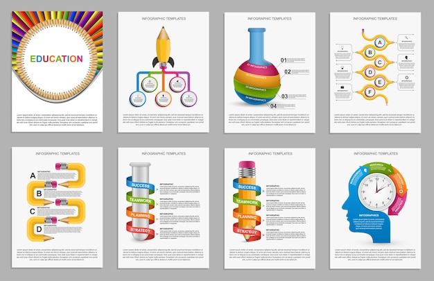 Vecteur collection infographie pour l'éducation.