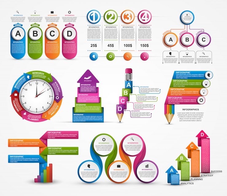 Vecteur collection infographie.
