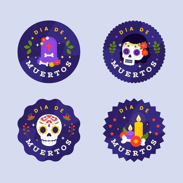 Collection d'insignes pour la célébration du jour des morts