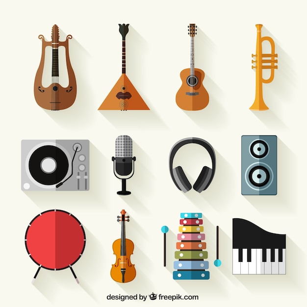 collection d'instruments de musique